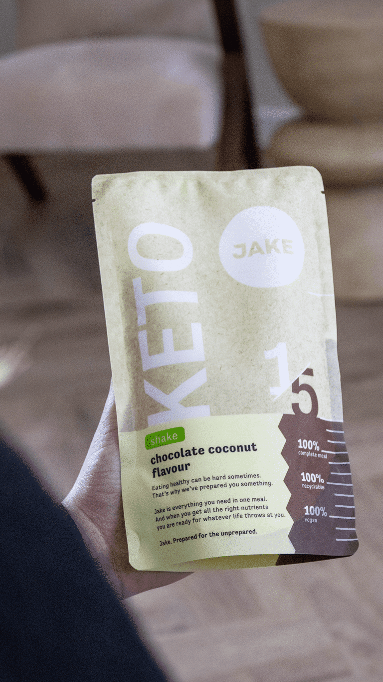 Keto shake in hand